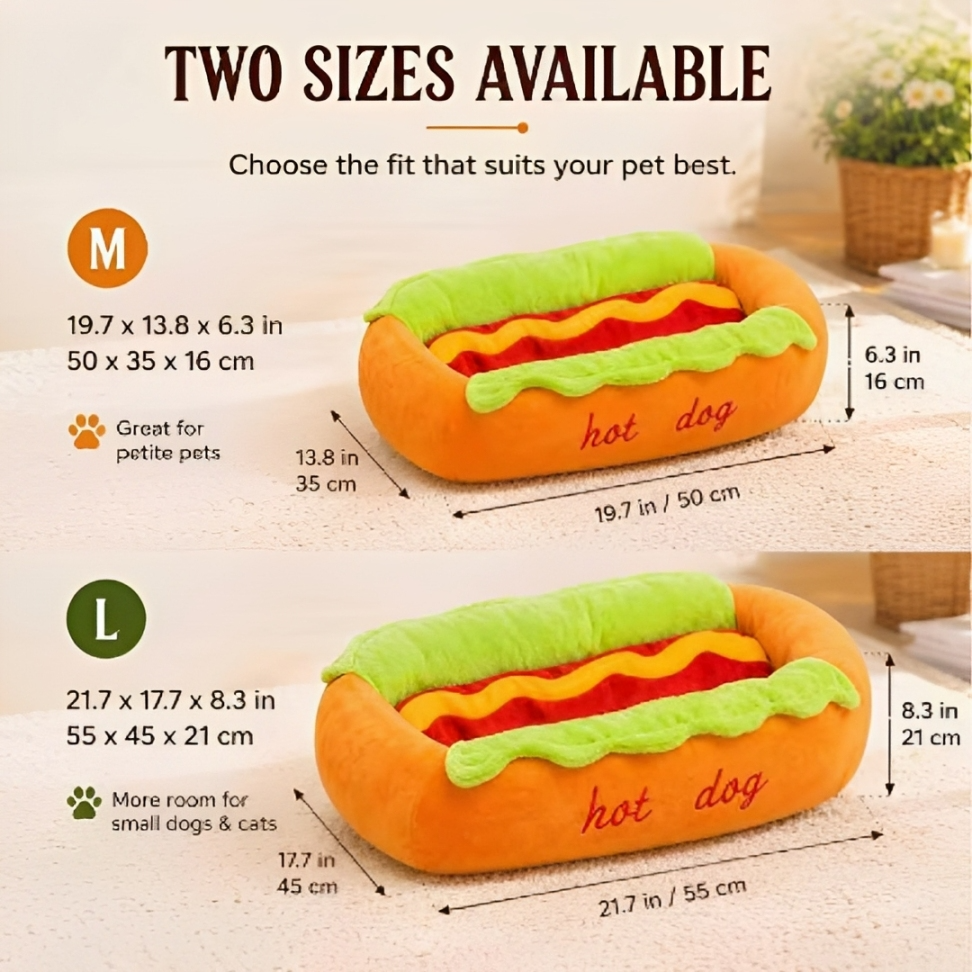 PawNest™ Hot Dog Bed